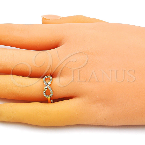 Gold Filled Ring — Multi Stone Ring Infinite and Heart Design with — alternate product view — SKU 148904 | Oro Laminado anillo — Multi Stone Ring Infinite and corazón diseño with — SKU 148904