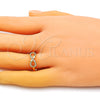 Oro Laminado Multi Stone Ring, Gold Filled Style Infinite and Heart Design, with White Micro Pave, Polished, Golden Finish, 01.310.0031 (One size fits all)