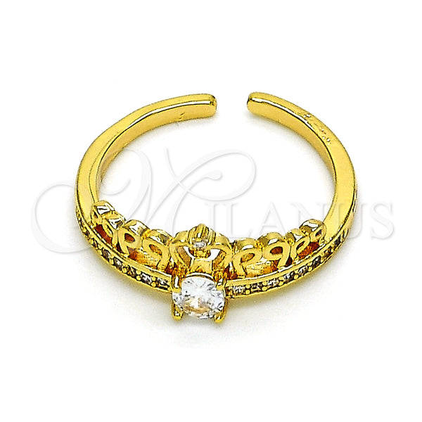 Gold Filled Ring — Multi Stone Ring Crown Design with White Micro — main product view — SKU 148905 | Oro Laminado anillo — Multi Stone Ring Crown diseño with blanco Micro — SKU 148905
