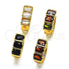 Oro Laminado Huggie Hoop, Gold Filled Style with Garnet Cubic Zirconia, Polished, Golden Finish, 02.210.0026.10.15
