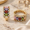 Oro Laminado Huggie Hoop, Gold Filled Style with Multicolor Cubic Zirconia, Polished, Golden Finish, 02.210.0722.3.15