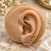 Oro Laminado Earcuff, Gold Filled Style with White Cubic Zirconia, Polished, Golden Finish, 02.210.0725