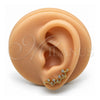 Oro Laminado Earcuff, Gold Filled Style with White Cubic Zirconia, Polished, Golden Finish, 02.210.0725