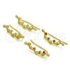 Oro Laminado Earcuff, Gold Filled Style with White Cubic Zirconia, Polished, Golden Finish, 02.210.0725