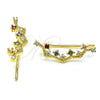 Oro Laminado Earcuff, Gold Filled Style with Multicolor Cubic Zirconia, Polished, Golden Finish, 02.210.0725.1