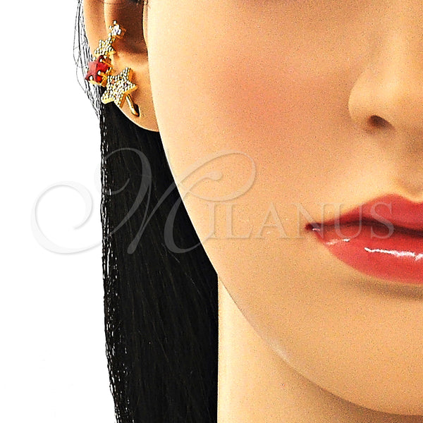 Gold Filled Ring — Earcuff Star Design with Multicolor Micro Pave and — alternate product view — SKU 148935 | Oro Laminado anillo — Earcuff estrella diseño with Multicolor Micro Pave and — SKU 148935