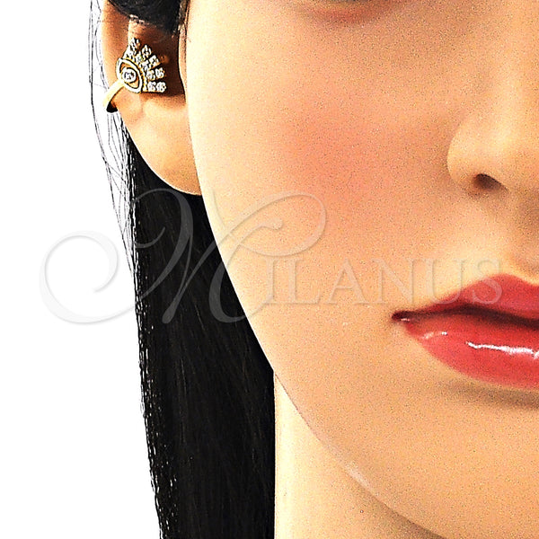 Gold Filled Ring — Earcuff Evil Eye Design with White Micro Pave — alternate product view — SKU 148936 | Oro Laminado anillo — Earcuff Evil Eye diseño with blanco Micro Pave — SKU 148936