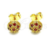 Gold Filled Ring — Stud Earring with Garnet Cubic Zirconia Polished 02. — alternate product view — SKU 148946 | Oro Laminado anillo — Stud Earring with Garnet Cubic Zirconia pulido 02. — SKU 148946