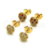 Gold Filled Ring — Stud Earring with Garnet Cubic Zirconia Polished 02. — alternate product view — SKU 148946 | Oro Laminado anillo — Stud Earring with Garnet Cubic Zirconia pulido 02. — SKU 148946