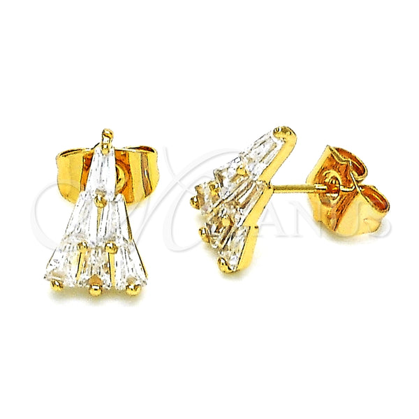 Gold Filled Ring — Stud Earring Baguette Design with White Cubic Zirconia — alternate product view — SKU 148947 | Oro Laminado anillo — Stud Earring Baguette diseño with blanco Cubic Zirconia — SKU 148947