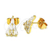 Gold Filled Ring — Stud Earring Baguette Design with White Cubic Zirconia — alternate product view — SKU 148947 | Oro Laminado anillo — Stud Earring Baguette diseño with blanco Cubic Zirconia — SKU 148947