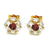 Gold Filled Ring — Stud Earring with Garnet and White Cubic Zirconia — alternate product view — SKU 148949 | Oro Laminado anillo — Stud Earring with Garnet and blanco Cubic Zirconia — SKU 148949