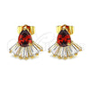 Gold Filled Ring — Stud Earring Teardrop and Baguette Design with Garnet — alternate product view — SKU 148956 | Oro Laminado anillo — Stud Earring Teardrop and Baguette diseño with Garnet — SKU 148956