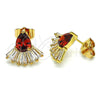 Gold Filled Ring — Stud Earring Teardrop and Baguette Design with Garnet — alternate product view — SKU 148956 | Oro Laminado anillo — Stud Earring Teardrop and Baguette diseño with Garnet — SKU 148956