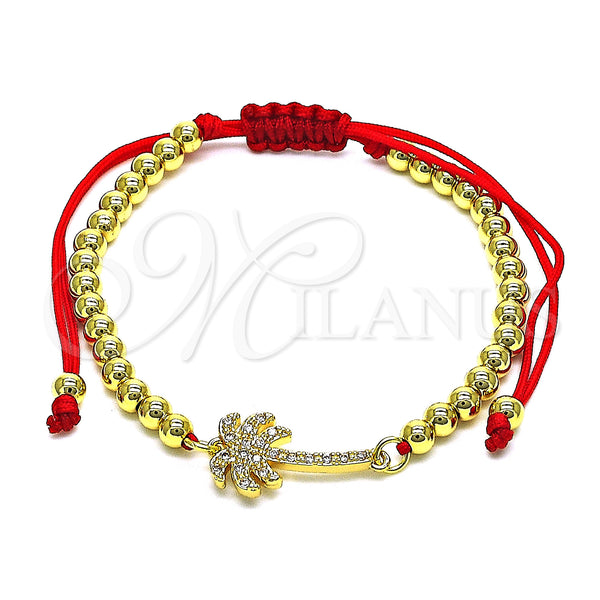 Gold Filled Bracelet — Adjustable Bolo Bracelet Palm Tree and Ball Design — main product view — SKU 148969 | Oro Laminado brazalete — Adjustable Bolo Bracelet Palm Tree and Ball diseño — SKU 148969