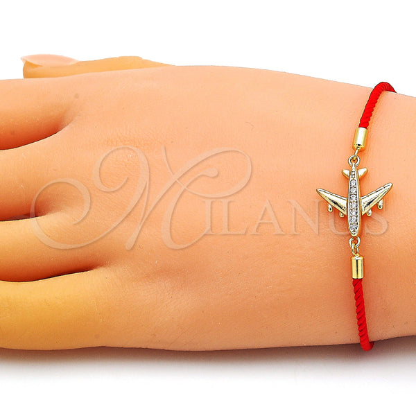 Gold Filled Bracelet — Fancy Bracelet Airplane Design with White Micro Pave — alternate product view — SKU 148971 | Oro Laminado brazalete — elegante Bracelet Airplane diseño with blanco Micro Pave — SKU 148971