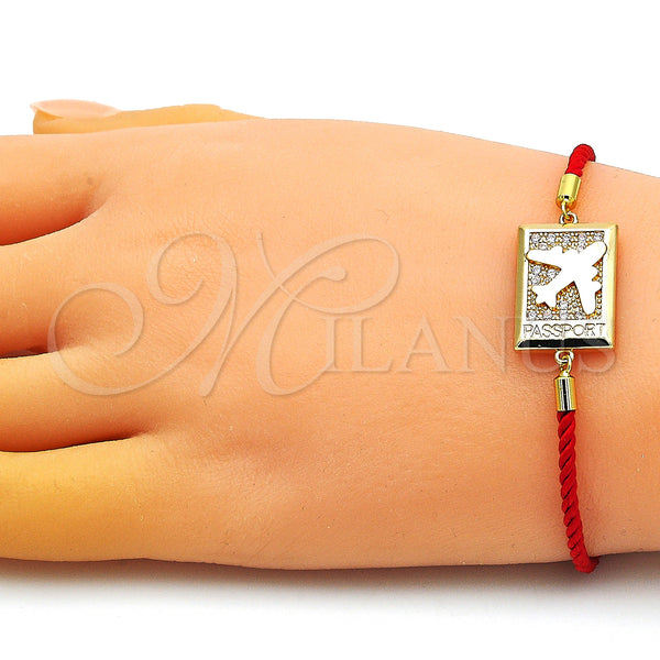 Gold Filled Bracelet — Fancy Bracelet Airplane Design with White Micro Pave — alternate product view — SKU 148973 | Oro Laminado brazalete — elegante Bracelet Airplane diseño with blanco Micro Pave — SKU 148973