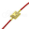 Oro Laminado Fancy Bracelet, Gold Filled Style Airplane Design, with White Micro Pave, Polished, Golden Finish, 03.193.0013.06 (02 MM Thickness, 6 Inches Length)