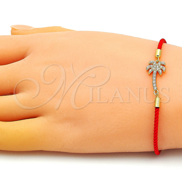 Gold Filled Bracelet — Fancy Bracelet Palm Tree Design with White Micro — alternate product view — SKU 148974 | Oro Laminado brazalete — elegante Bracelet Palm Tree diseño with blanco Micro — SKU 148974