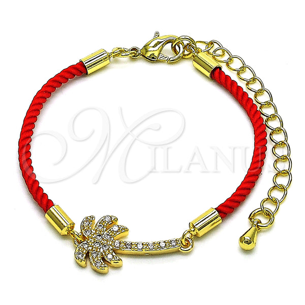 Gold Filled Bracelet — Fancy Bracelet Palm Tree Design with White Micro — main product view — SKU 148974 | Oro Laminado brazalete — elegante Bracelet Palm Tree diseño with blanco Micro — SKU 148974