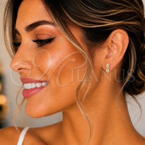 Gold Filled Ring — Stud Earring Infinite Design with White Micro Pave — main product view — SKU 148977 | Oro Laminado anillo — Stud Earring Infinite diseño with blanco Micro Pave — SKU 148977