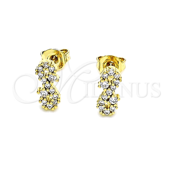 Gold Filled Ring — Stud Earring Infinite Design with White Micro Pave — alternate product view — SKU 148977 | Oro Laminado anillo — Stud Earring Infinite diseño with blanco Micro Pave — SKU 148977