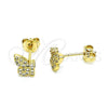 Gold Filled Ring — Stud Earring Butterfly Design with White Micro Pave — alternate product view — SKU 148981 | Oro Laminado anillo — Stud Earring Butterfly diseño with blanco Micro Pave — SKU 148981