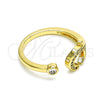 Oro Laminado Multi Stone Ring, Gold Filled Style with White Micro Pave, Polished, Golden Finish, 01.102.0001 (One size fits all)