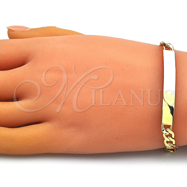 Gold Filled Bracelet — ID Bracelet Polished 03.63. 06 MM Thickness 8 — alternate product view — SKU 148994 | Oro Laminado brazalete — ID Bracelet pulido 03.63. 06 MM Thickness 8 — SKU 148994