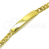 Oro Laminado ID Bracelet, Gold Filled Style Polished, Golden Finish, 03.63.2229.08 (06 MM Thickness, 8 Inches Length)