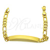 Oro Laminado ID Bracelet, Gold Filled Style Polished, Golden Finish, 03.63.2229.08 (06 MM Thickness, 8 Inches Length)