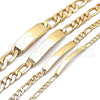 Oro Laminado ID Bracelet, Gold Filled Style Polished, Golden Finish, 03.63.2229.08 (06 MM Thickness, 8 Inches Length)