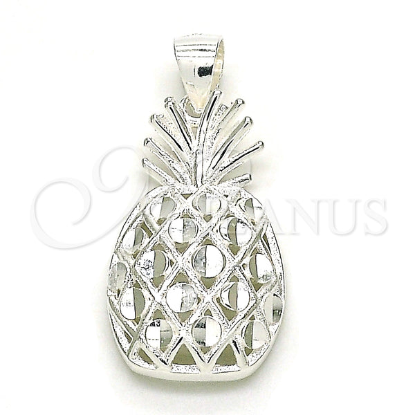 Sterling Silver Pendant — Fancy Pendant Pineapple Design Polished Raw 05. — main product view — SKU 149010 | Plata 925 dije — elegante Pendant Pineapple diseño pulido Raw 05. — SKU 149010