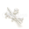 Sterling Silver Fancy Pendant, Airplane Design, Polished, Raw, 05.398.0007