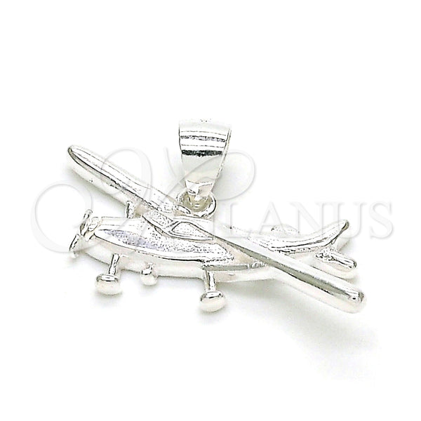 Sterling Silver Pendant — Fancy Pendant Airplane Design Polished Raw 05. — main product view — SKU 149011 | Plata 925 dije — elegante Pendant Airplane diseño pulido Raw 05. — SKU 149011