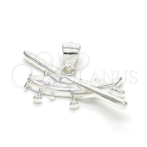 Sterling Silver Pendant — Fancy Pendant Airplane Design Polished Raw 05. — main product view — SKU 149011 | Plata 925 dije — elegante Pendant Airplane diseño pulido Raw 05. — SKU 149011