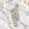 Sterling Silver Fancy Pendant, Seahorse Design, Polished, Raw, 05.398.0009