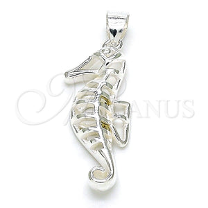 Sterling Silver Pendant — Fancy Pendant Seahorse Design Polished Raw 05. — main product view — SKU 149013 | Plata 925 dije — elegante Pendant Seahorse diseño pulido Raw 05. — SKU 149013