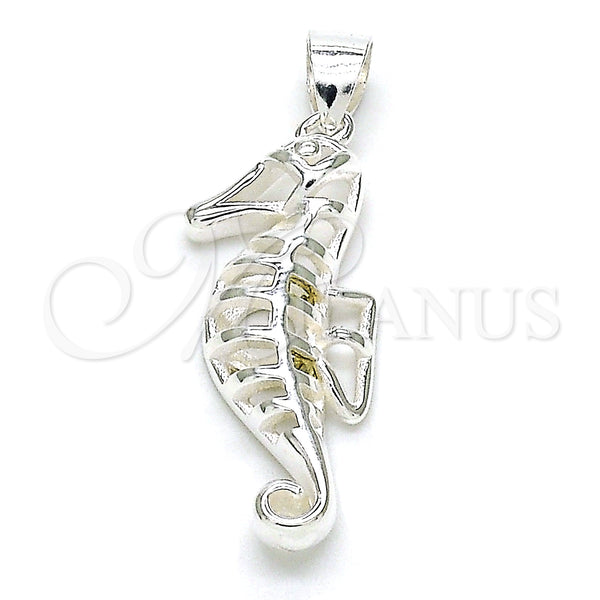 Sterling Silver Pendant — Fancy Pendant Seahorse Design Polished Raw 05. — main product view — SKU 149013 | Plata 925 dije — elegante Pendant Seahorse diseño pulido Raw 05. — SKU 149013