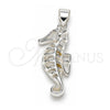 Sterling Silver Fancy Pendant, Seahorse Design, Polished, Raw, 05.398.0009