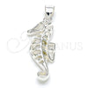 Sterling Silver Fancy Pendant, Seahorse Design, Polished, Raw, 05.398.0009