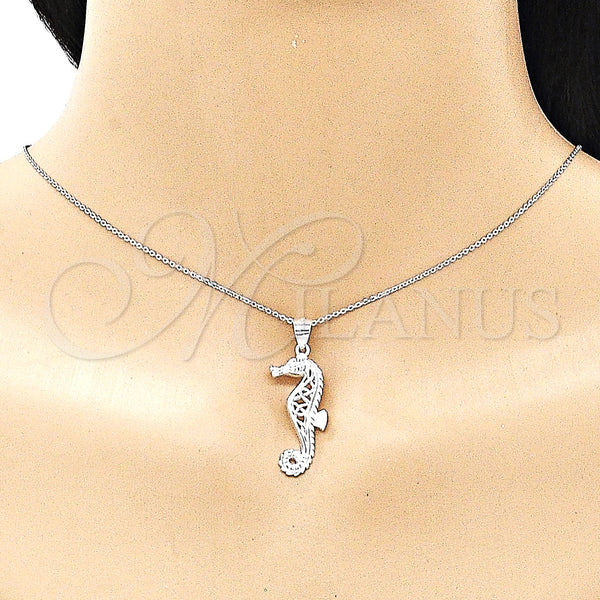 Sterling Silver Pendant — Fancy Pendant Seahorse Design Polished Raw 05. — alternate product view — SKU 149014 | Plata 925 dije — elegante Pendant Seahorse diseño pulido Raw 05. — SKU 149014
