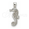 Sterling Silver Fancy Pendant, Seahorse Design, Polished, Raw, 05.398.0010