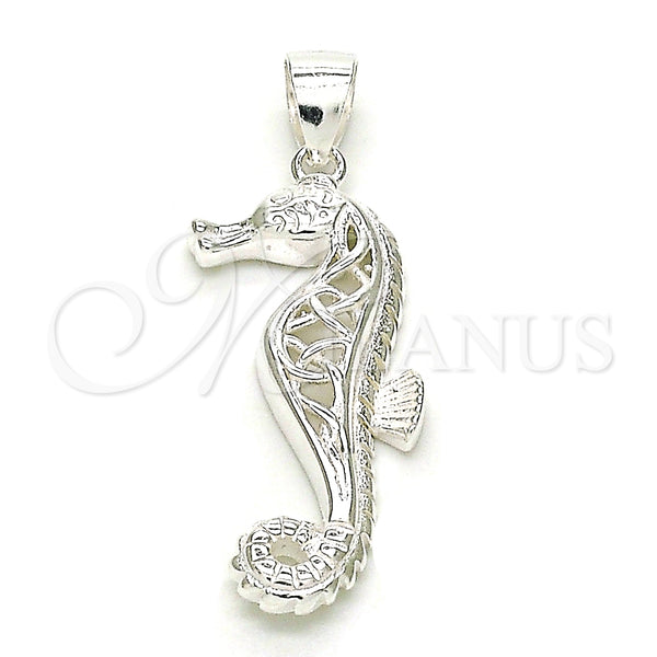 Sterling Silver Pendant — Fancy Pendant Seahorse Design Polished Raw 05. — main product view — SKU 149014 | Plata 925 dije — elegante Pendant Seahorse diseño pulido Raw 05. — SKU 149014