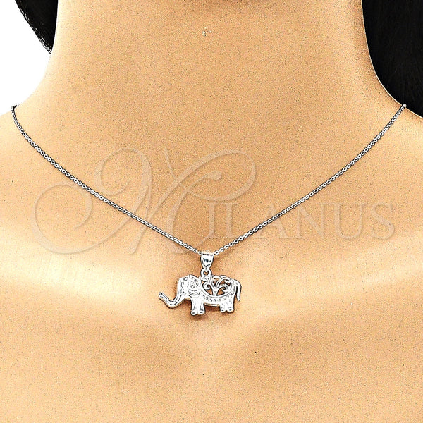 Sterling Silver Pendant — Fancy Pendant Elephant Design with White Micro Pave — alternate product view — SKU 149015 | Plata 925 dije — elegante Pendant Elephant diseño with blanco Micro Pave — SKU 149015