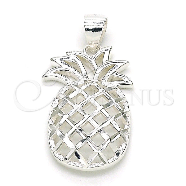 Sterling Silver Pendant — Fancy Pendant Pineapple Design Polished Raw 05. — main product view — SKU 149016 | Plata 925 dije — elegante Pendant Pineapple diseño pulido Raw 05. — SKU 149016