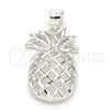Sterling Silver Fancy Pendant, Pineapple Design, Polished, Raw, 05.398.0012
