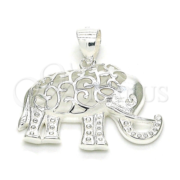 Sterling Silver Pendant — Fancy Pendant Elephant Design Polished Raw 05. — main product view — SKU 149017 | Plata 925 dije — elegante Pendant Elephant diseño pulido Raw 05. — SKU 149017