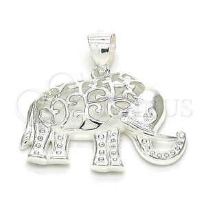Sterling Silver Pendant — Fancy Pendant Elephant Design Polished Raw 05. — main product view — SKU 149017 | Plata 925 dije — elegante Pendant Elephant diseño pulido Raw 05. — SKU 149017