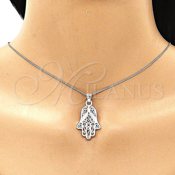 Sterling Silver Pendant — Religious Pendant Judaica and Hand of God Design — alternate product view — SKU 149018 | Plata 925 dije — Religious Pendant Judaica and Hand of God diseño — SKU 149018